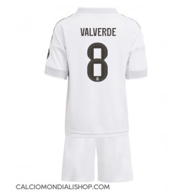 Maglie da calcio Real Madrid Federico Valverde #8 Prima Maglia Bambino 2025-26 Manica Corta (+ Pantaloni corti)